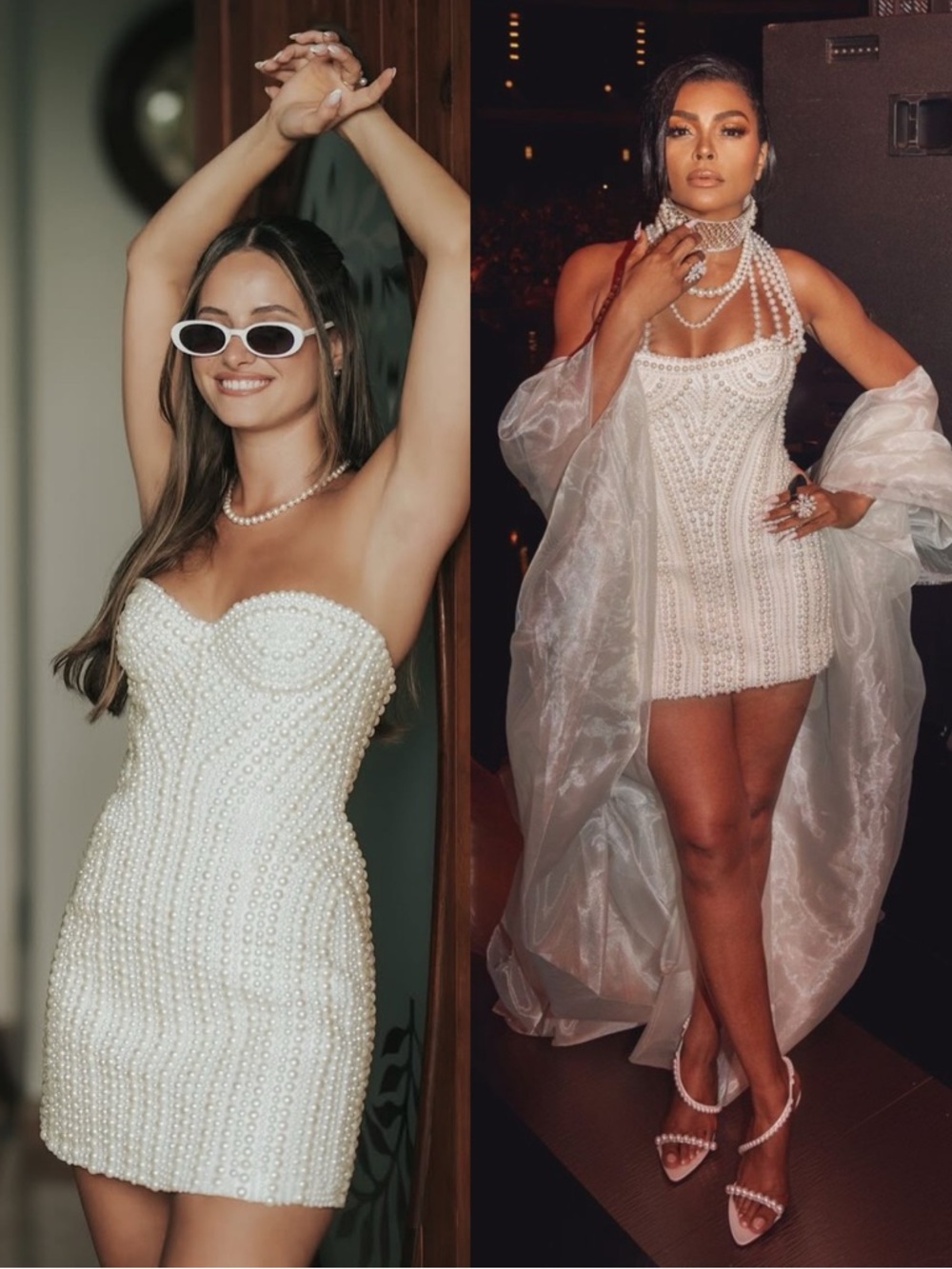 Retrofete Deema Pearl Embellished Mini Dress Ivory White NEW with tags